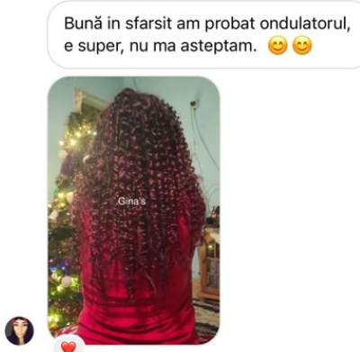 Mesaj de la o clientă Gina's